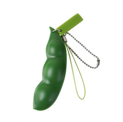 China Rubber Unzip Edamame Green Phrase Dangling Tight Edamame Toy Gift Pea Clip Edamame Toy Chain Clip For Key Chain for sale