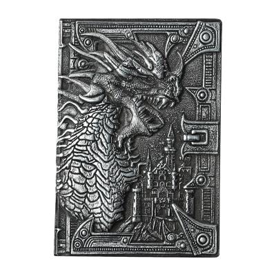 China High Quality Leather Custom Dragon Hardcover Material A5 Size Sublimation Diary Notebook Travel Journal for sale