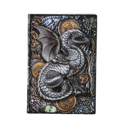 China High Quality Leather Custom Dragon Hardcover Material A5 Size Sublimation Diary Notebook Travel Journal for sale