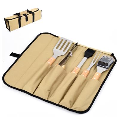 China Amazon Hot Sale Household BBQ 5pcs Easily Cleaned Portable Grill Set For Backyard Picnicing Camping BBQ for sale