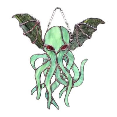 China New 3D Cthulhu Octopus Acrylic Crystal Pendant Minimalist Home Decor Stained Leaves Window Ornaments Car Glass Hanging Pendant for sale