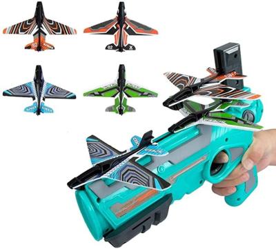 China Plastic Bubble Catapult Toy Guns One-Click Ejection Model Foam Airplane Launcher Foam Plane Bubble Catapult Flat Plane Toy Guns for sale