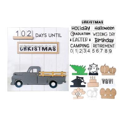 China Changeable Sign Advent Calendar Interchangeable Countdown Clock Christmas Calendar Countdown Table Truck Calendar Holiday Interchangeable Sign for sale