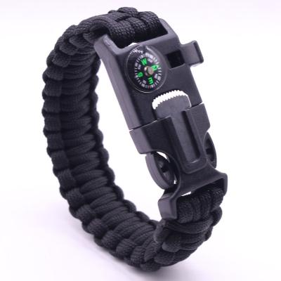 China Multifunctional Bracelets Survival Whistle Compass Men Women Outdoor Sports Tie Rope Bracelet Rescue Rescue Braided Rope MX-136254 for sale