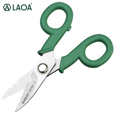 China LAOA 5.5 Inch Scissor Stainless Shear Household Shears Tools Electrician Scissors Stripping Wire Shear Tools for sale