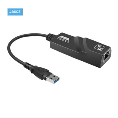 China Jasoz 10/100/1000M RJ45 Gigabit Ethernet Usb3.0 Desktop Adapter to Network Card Black for sale