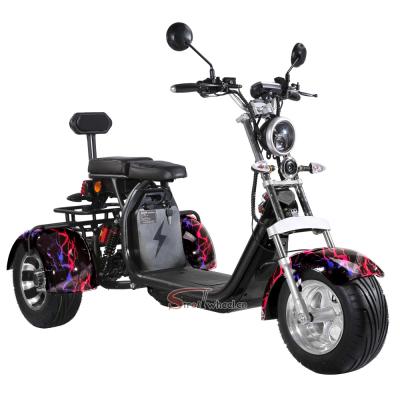 China 1500W 3 wheel citycoc electric scooter EEC COC approved adult electric motorcycle citycoco 2000w 60V 20Ah e scooter 10 inch wheel for sale