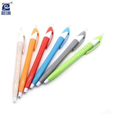 China Wheat Promotional Eco Friendly Straw Ballpoint Pen Ballpoint Pen Biodegradable Papeleria Lapiceros for sale