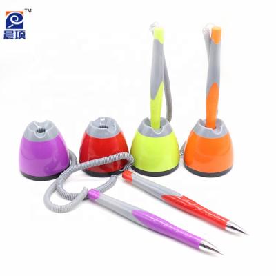 China Promotional Pen Custom Logo Desktop Stand Bank Counter Pen Table Signing Promotional Pen for sale