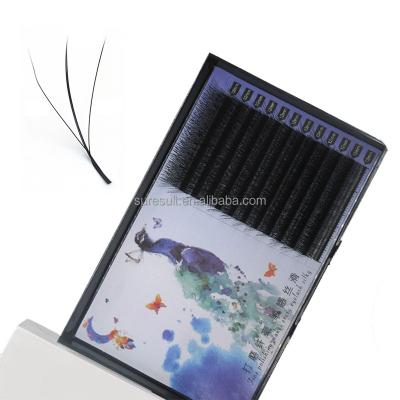 China Ultralight Weight 0.05mm C Blue Colored Volume Fans Camellia Eyelash Extensions Private Label Premade Whips Blooming Eyelash Extension for sale