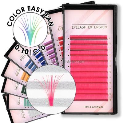 China Mink Individual Colored Russian Best Weight False Mink Color False Eyelash Extensions Ultralight Luxury Mixed Fan Volume Eyelashes ExtensionEasy for sale