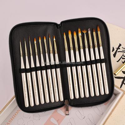 China 2021 NAIL Prviate Label 2-24 100 Rose Gold Sand Metal Gel Oval Nail Art 3D Brush Pure Coating Pure Acrylic Kolinsky Brush Set for sale