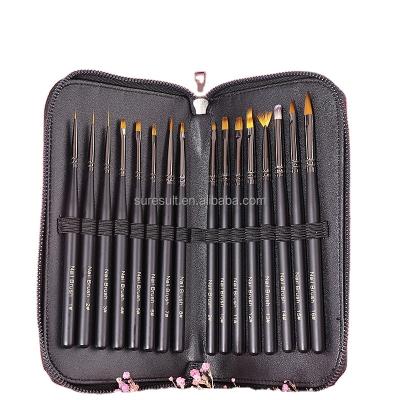 China NAIL Acrylic Gel Nail Polish Brushes For Nail Art Black Art Wooden Handle Manicure Supplies Kolinsky Acrylic Brushes 8 10 12 for sale