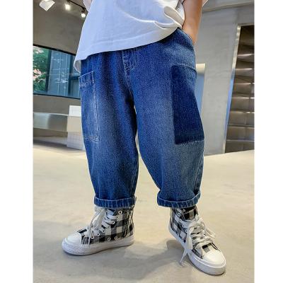 China Boys 100-160cm Full Breathable Casual Straight Loose Denim Pants Kids Fashion Autumn Jeans for sale