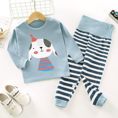 China Autumn Spring Cotton Pajamas Home Clothing Sets Children Sleepwear Tops Set Breathable Cartoon Baby Boy for sale