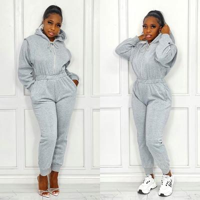 China New Winter Women's Casual Sleeve Breathable Drop Long Pull-On Hooded Sweater Sports Fitness Overalls Jogger Set for sale