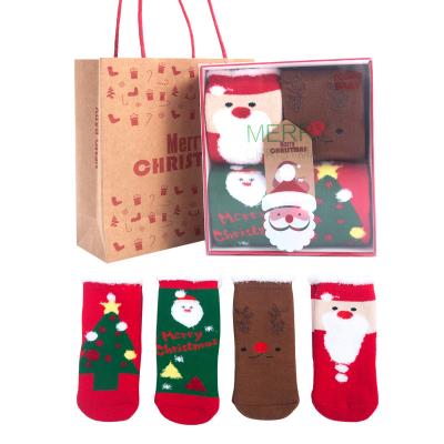 China Wholesale Breathable Wool Baby Ring Cartoon Decoration Socks Christmas Socks Thick Warm Baby Towel Socks for sale