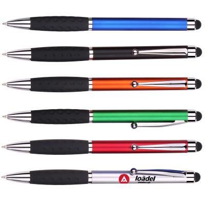 China Promotional Pen Customized Logo Stylus Pen With Logo 2 In 1 Soft Twist Phone Pen With Stylus Pen for sale