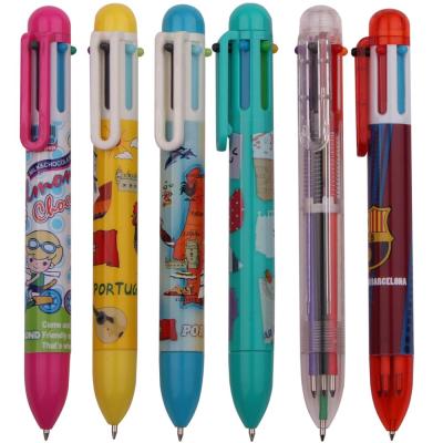 China Promotional Full Color Design Pen Customized 6 in 1 Pen Multifunctional Plastic 6 in 1 Pen for sale