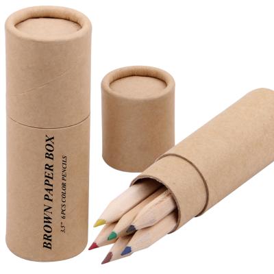 China Promotional Gift 6pcs Color Pencil Set With Box Natural Color Drawing Pencil Color Pencil Set With Box for sale