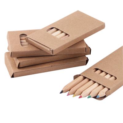 China Promotional Pencil Cheap Charcoal Pencil Set 6pcs Mini Natural Color Pencil Set With Box for sale