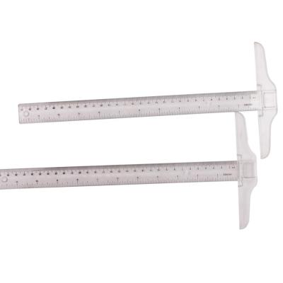 China Promotional Gifts School Students Desk 30cm T Plastic Transparent Ruler for sale