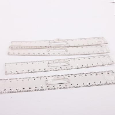 China Gift 20cm Transparent Plastic Ruler With Handle for sale