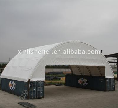 China Waterproof UV-Resistance Fireproof 40ft Dome Container Shelter With Back for sale