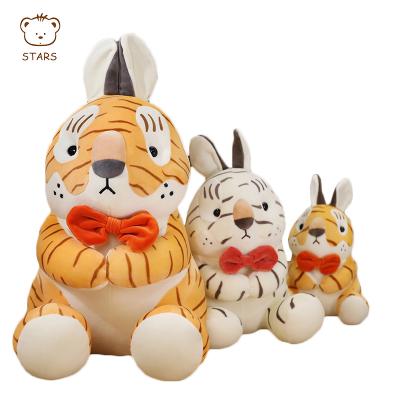 China Cute Decoration Cartoon Orange Stuffed Tiger Soft Plush Animal Toys for sale