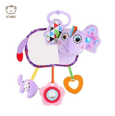 China Eco-friendly Soft Toy Baby Crib Toys Stroller Hanging Teether Toy With Mirror for sale