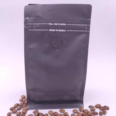 China Latest Universal Plain Recyclable Flat Bottom Recyclable Coffee Bags With Zipper And Valve In Stock for sale