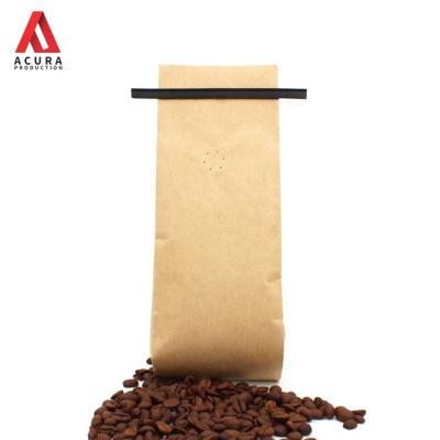 China Customized Design 12Oz 340G Kraft Paper Gusset Coffee Side Coffee Bag For Packaging for sale