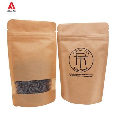 China Coffee OK HOME COMPOST Certified Biodegradable Kraft Paper Bags for Coffee and Tea Packaging for sale