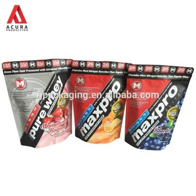 China High Quality Barrier 1kg Mylar Foil Stand Up Bag Whey Protein Powder Resealable Packaging Bags for sale