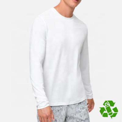 China Repreve White Recycled Repreve White Men's Long Sleeve Stretch Nylon Slim T-shirt Breathable T-shirt Sports T-shirt for sale