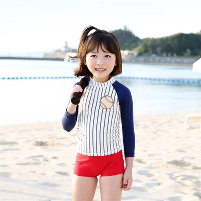 China Anti-UV Long Sleeve Swimwear Two Piece Swimsuit for Kids Children Swimwear Girls for sale