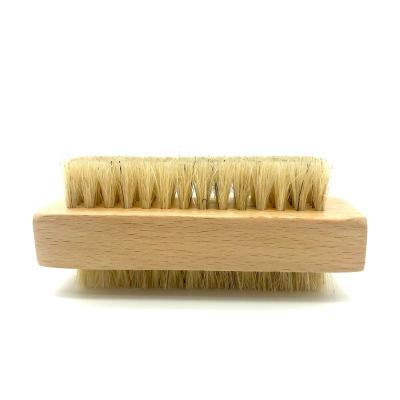 China Top Grade Nail Brush All Natural Double Side Boar Bristle Nail Cleaning Scrub Brush Wood Nails Cleaning Dust Brushes for sale