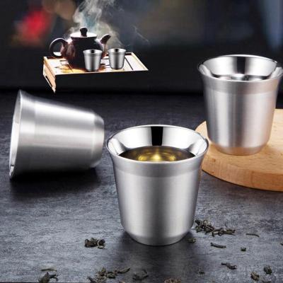 China Temperature Display Espresso Mugs Double Wall Stainless Steel Espresso Cup Set, Insulated Coffee Cups Last For Years Easy Clean for sale