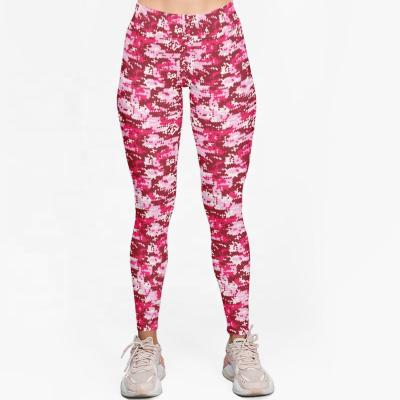 China Breathable Women Camouflage Pink Gaiters Trousers&Leggings Casual High Elastic Waist Spring for sale