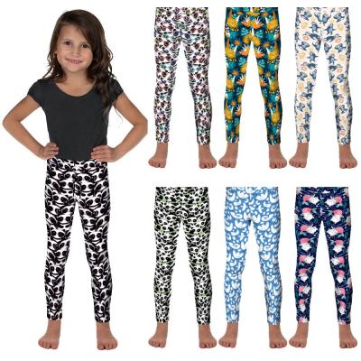 China Custom Fade Proof Wholesale Color Baby Girls Leggings Printing Kids Pants Butter Soft Cute Kids Leggings Pants for sale