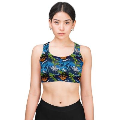 China High Back Shockproof Cross Bra Sports Breathable Push Up Backless Sports Bra For Women Printed Gym Yoga Fitness Bra for sale