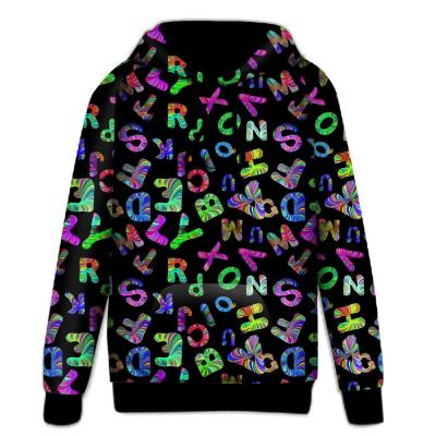 China New fashion anti-pilling custom logo color letter printing hoodie wholesale pullover sweatshirts for sale