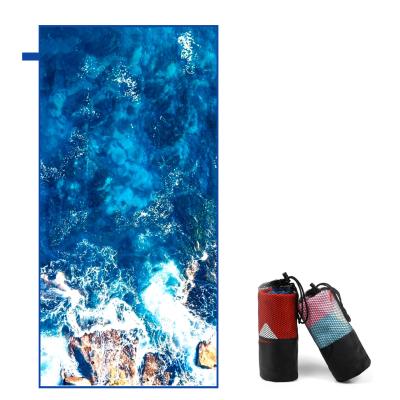 China Superdry Eco Friendly Recycled Microfiber Beach Towel Absorbent Free Quick Dry Compressed Sand Compressed High Quality Custom Copy for sale