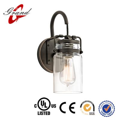 China 1 Decorative Light Oil Rubbed Bronze Finish Clear Glass Wall Light for sale