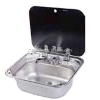 China Others Silver Square Wash Basin Stainless Steel Kitchen Sinks For RV Caravan Sink Travel Trailer for sale