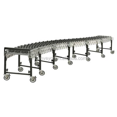 China Heat Resistant No Power Gravity Skath Plastic Wheel Flexible Manual Telescopic Conveyor for sale