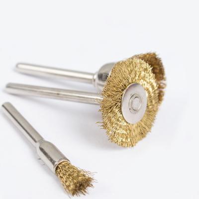 China Mini Stainless Wire Axle Mounted Wheel Brush Cup Twist Style Wire Cup Brush for sale