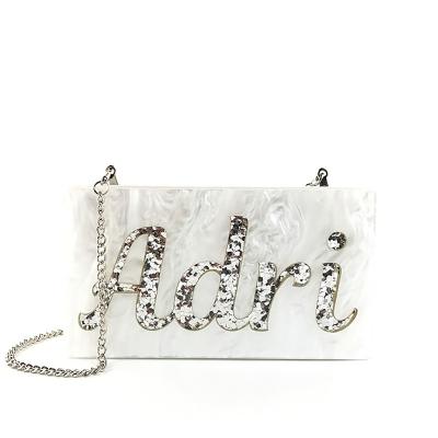 China OC3725 Luxury Pearl White Acrylic Clutch Bag Women Party Evening Clutch Bags for sale