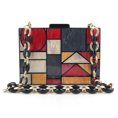 China Wholesale Elegant Ladies Geometric Acrylic Clutch Bag Luxury Chian Bags OC4126 Alibaba for sale