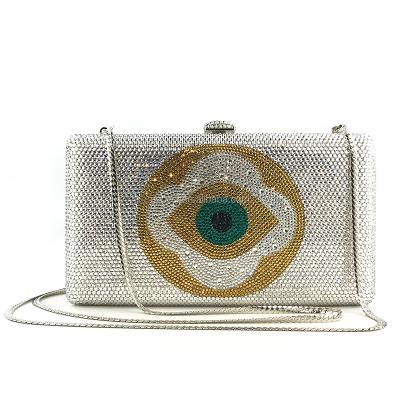 China High Quality Custom Made Evil Eyes Crystal Evening Bag Clutch OC4146 Evil Eyes Crystal Evening Bag Clutch for sale